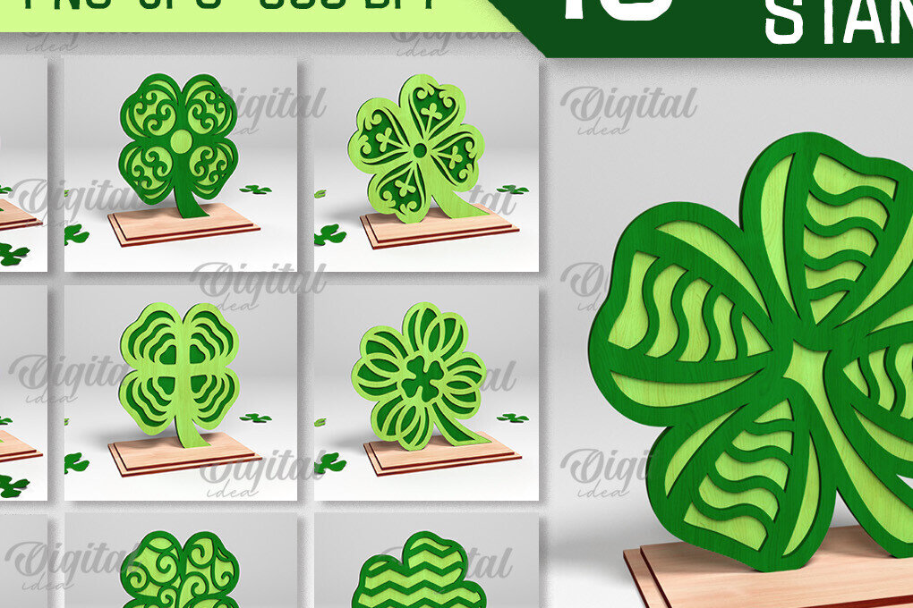 Σετ των 2 Intra απο ξύλο plywood 3mm-4mm πάχος – Shamrock Stand Bottoms Δίασταση  20x20 cm INTRAFABR-88752946