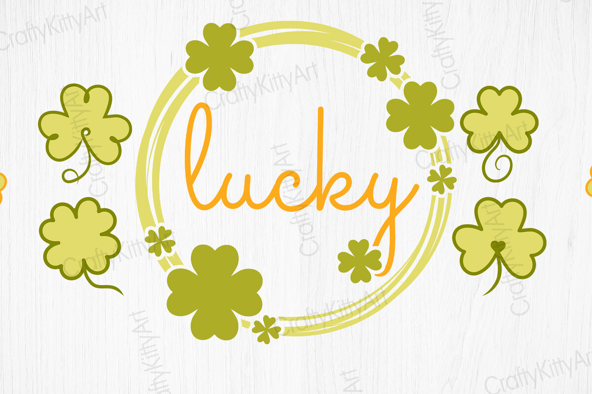 Σετ των 2 Intra απο ξύλο plywood 3mm-4mm πάχος – Shamrock Bundle, Shamrock Monogram Δίασταση  20x20 cm INTRAFABR-25575993