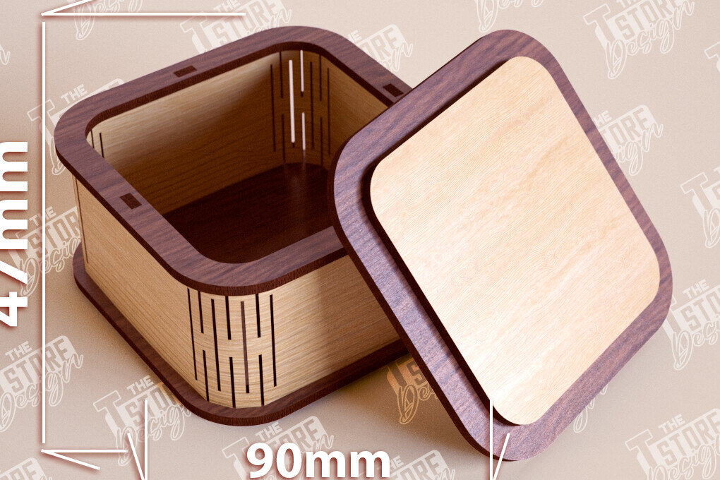 Σετ των 2 Intra απο ξύλο plywood 3mm-4mm πάχος – Ξύλινο Κουτί σε σχήμα| Κουτί κοσμημάτων |Κουτί δώρου Δίασταση  20x20 cm INTRAFABR-109359731