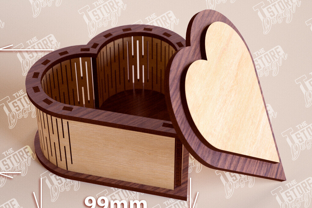 Σετ των 2 Intra απο ξύλο plywood 3mm-4mm πάχος – Ξύλινο Κουτί σε σχήμα| Κουτί κοσμημάτων |Κουτί δώρου Δίασταση  20x20 cm INTRAFABR-109359734