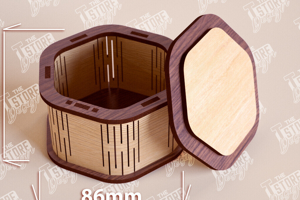 Σετ των 2 Intra απο ξύλο plywood 3mm-4mm πάχος – Ξύλινο Κουτί σε σχήμα| Κουτί κοσμημάτων |Κουτί δώρου Δίασταση  20x20 cm INTRAFABR-109359814