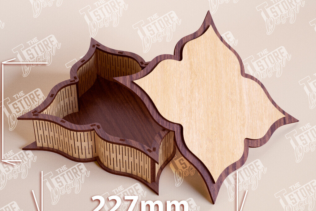 Σετ των 2 Intra απο ξύλο plywood 3mm-4mm πάχος – Ξύλινο Κουτί σε σχήμα| Κουτί κοσμημάτων |Κουτί δώρου Δίασταση  20x20 cm INTRAFABR-109359831