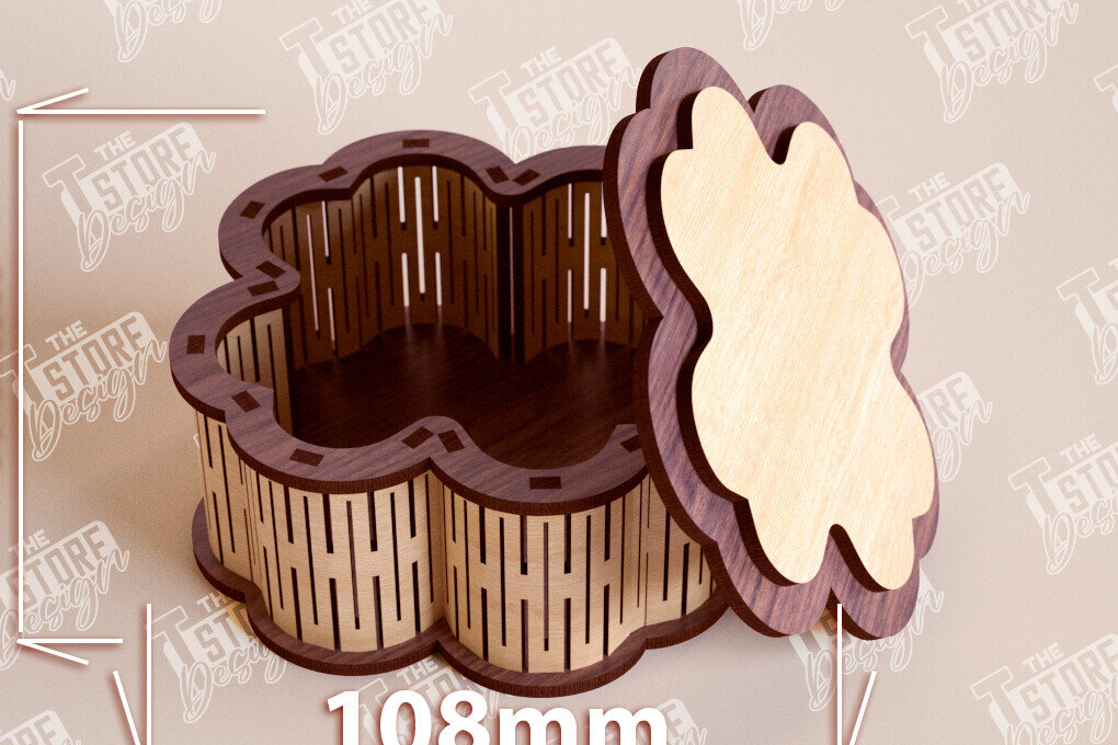 Σετ των 2 Intra απο ξύλο plywood 3mm-4mm πάχος – Ξύλινο Κουτί σε σχήμα| Κουτί κοσμημάτων |Κουτί δώρου Δίασταση  20x20 cm INTRAFABR-109359835