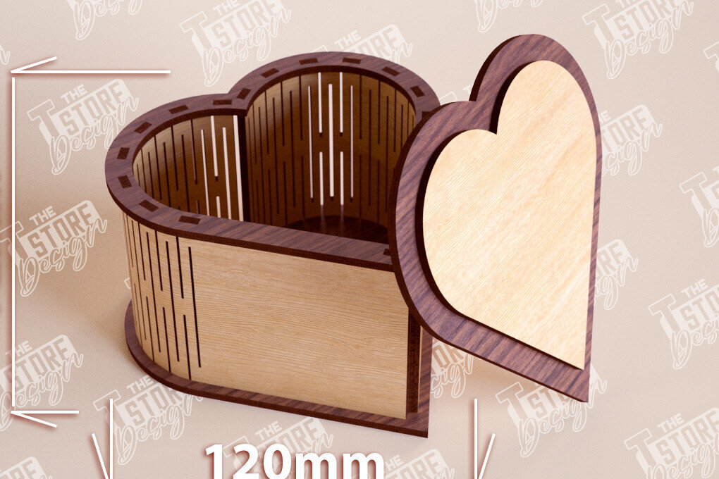 Σετ των 2 Intra απο ξύλο plywood 3mm-4mm πάχος – Ξύλινο Κουτί σε σχήμα| Κουτί κοσμημάτων |Κουτί δώρου Δίασταση  20x20 cm INTRAFABR-109359986