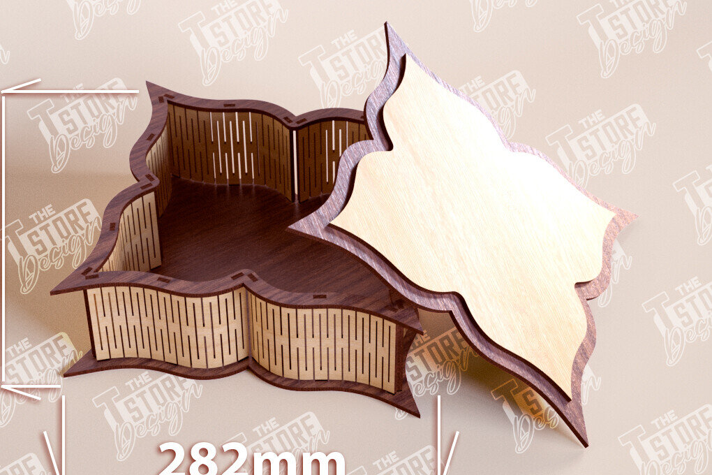 Σετ των 2 Intra απο ξύλο plywood 3mm-4mm πάχος – Ξύλινο Κουτί σε σχήμα| Κουτί κοσμημάτων |Κουτί δώρου Δίασταση  20x20 cm INTRAFABR-109360026