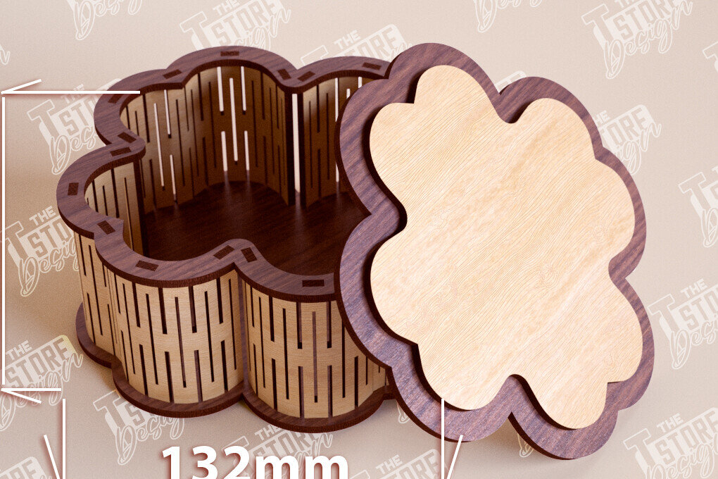 Σετ των 2 Intra απο ξύλο plywood 3mm-4mm πάχος – Ξύλινο Κουτί σε σχήμα| Κουτί κοσμημάτων |Κουτί δώρου Δίασταση  20x20 cm INTRAFABR-109360033