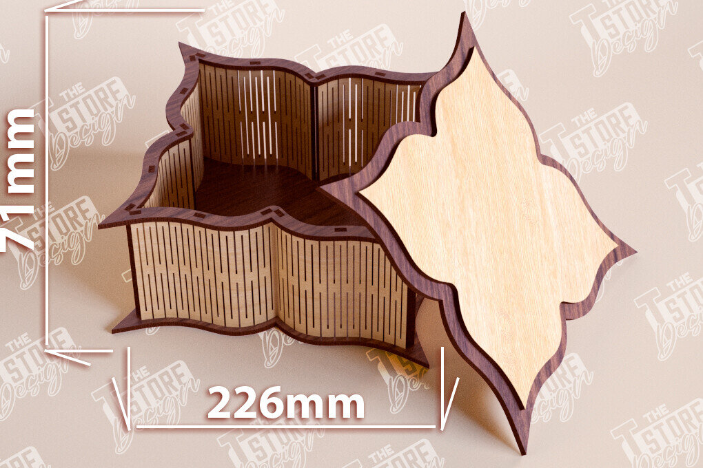 Σετ των 2 Intra απο ξύλο plywood 3mm-4mm πάχος – Ξύλινο Κουτί σε σχήμα| Κουτί κοσμημάτων |Κουτί δώρου Δίασταση  20x20 cm INTRAFABR-109359645