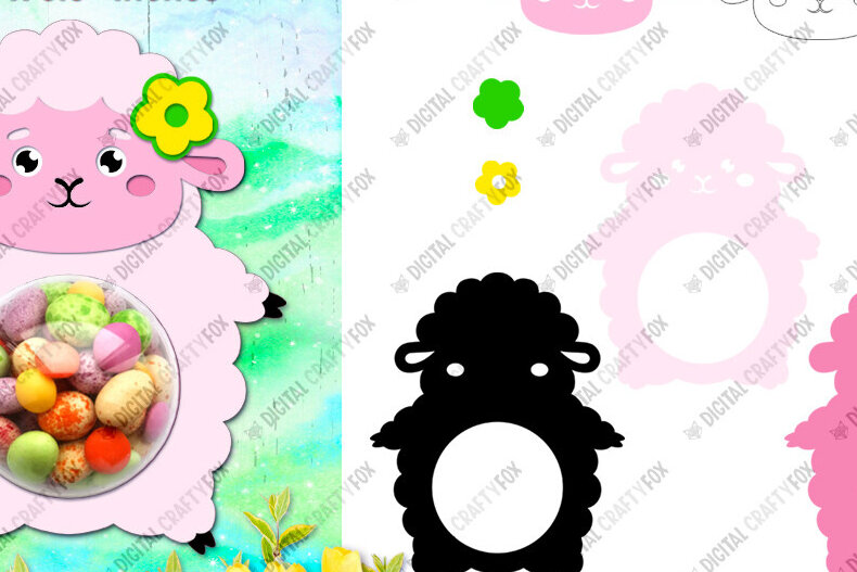 Σετ των 2 Intra απο ξύλο plywood 3mm-4mm πάχος – Sheep Candy Dome Holder Δίασταση  20x20 cm INTRAFABR-88219521