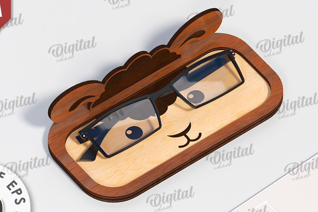 Σετ των 2 Intra απο ξύλο plywood 3mm-4mm πάχος – Στήριγμα γυαλιών προβάτου με λέιζερ Δίασταση  20x20 cm INTRAFABR-116204246