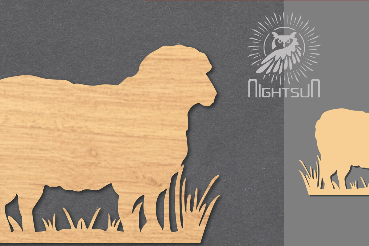 Σετ των 2 Intra απο ξύλο plywood 3mm-4mm πάχος – Διακόσμηση με λέιζερ προβάτου Δίασταση  20x20 cm INTRAFABR-117109901