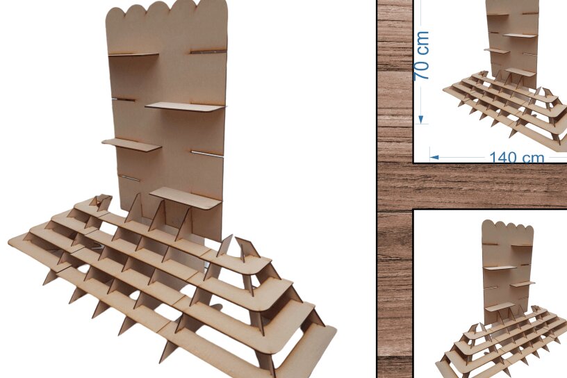Σετ των 2 Intra απο ξύλο plywood 3mm-4mm πάχος – Ράφι - Δίασταση  20x20 cm INTRAFABR-38419681
