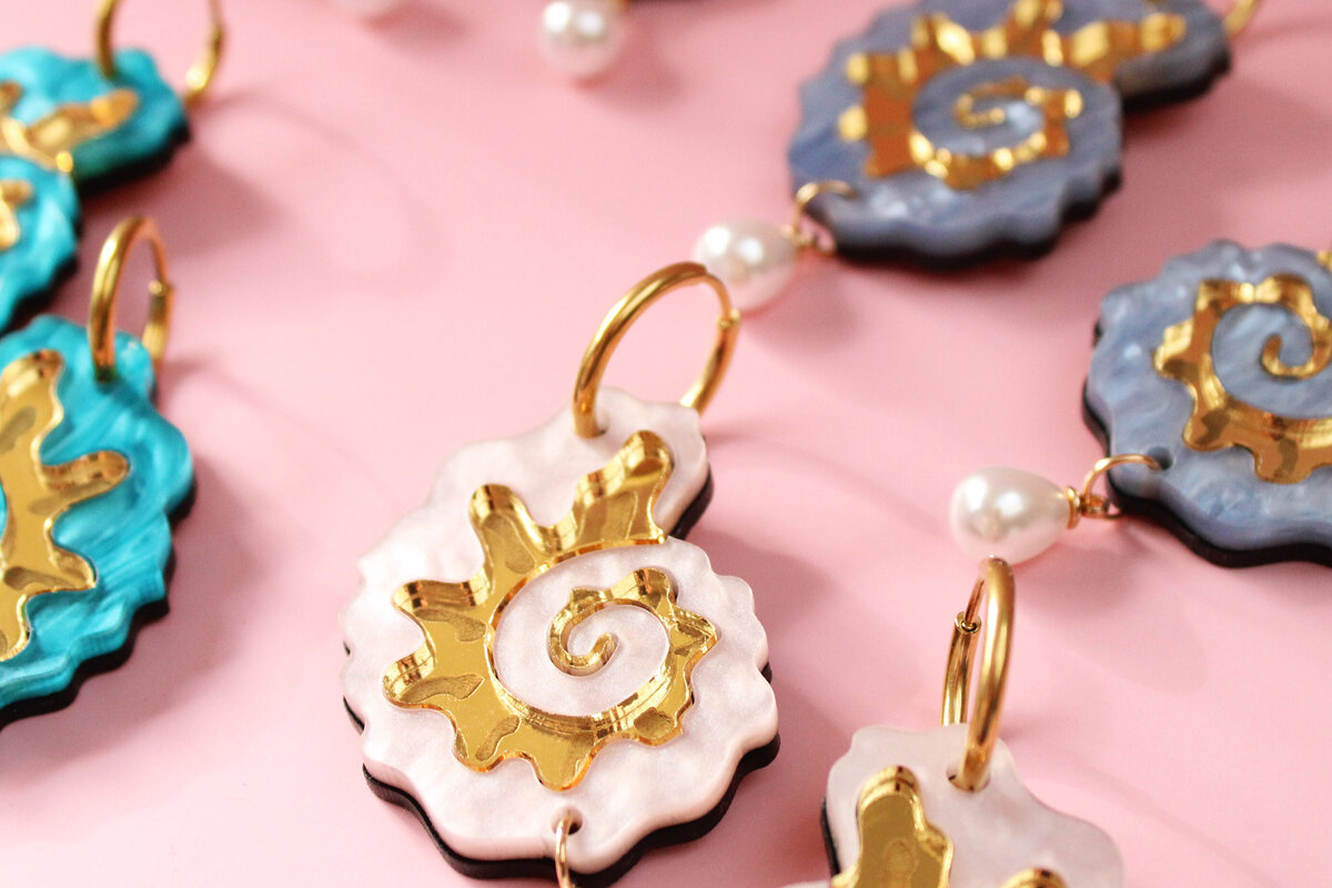 Σετ των 3 Intra απο ξύλο plywood 3mm-4mm πάχος –  λέιζερ σκουλαρίκι με χαραγμένο κέλυφος Δίασταση  5x5 cm INTRAFABR-124401482