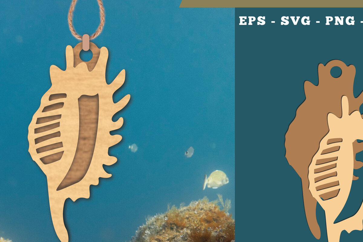 Σετ των 2 Intra απο ξύλο plywood 3mm-4mm πάχος – Στολίδι κοπής με λέιζερ Shell 4 Δίασταση  20x20 cm INTRAFABR-112012902