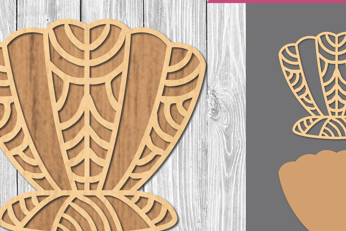 Σετ των 2 Intra απο ξύλο plywood 3mm-4mm πάχος – Shell Mandala Decoration 1 Δίασταση  20x20 cm INTRAFABR-109411750