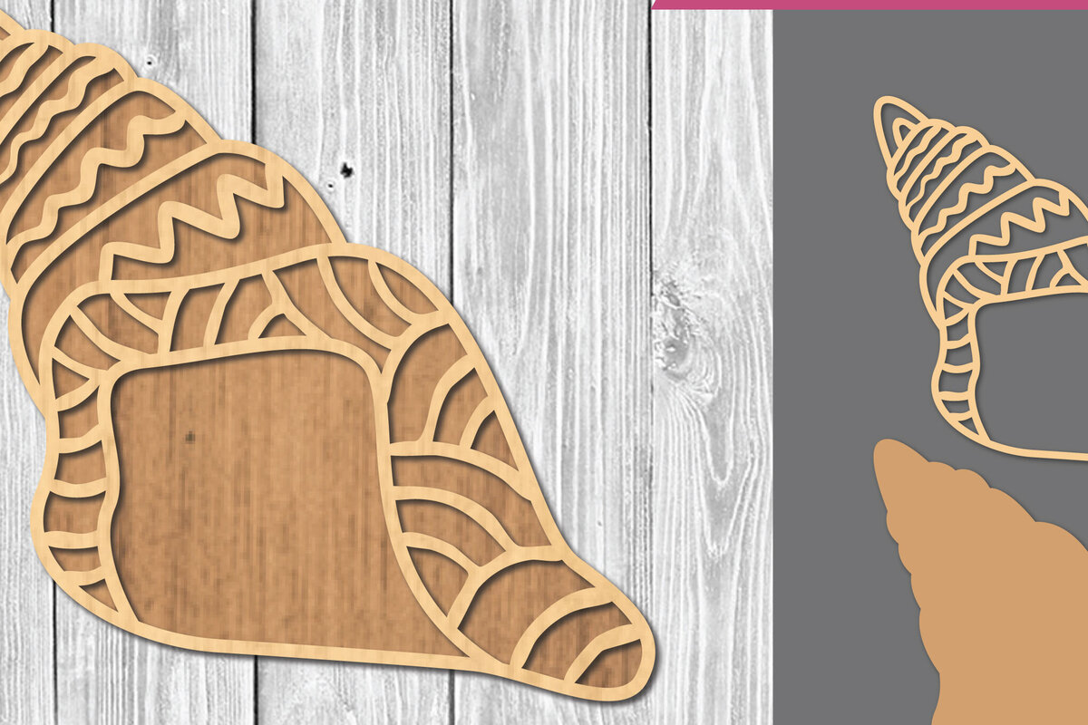 Σετ των 2 Intra απο ξύλο plywood 3mm-4mm πάχος – Shell Mandala Decoration 2 Δίασταση  20x20 cm INTRAFABR-109411841