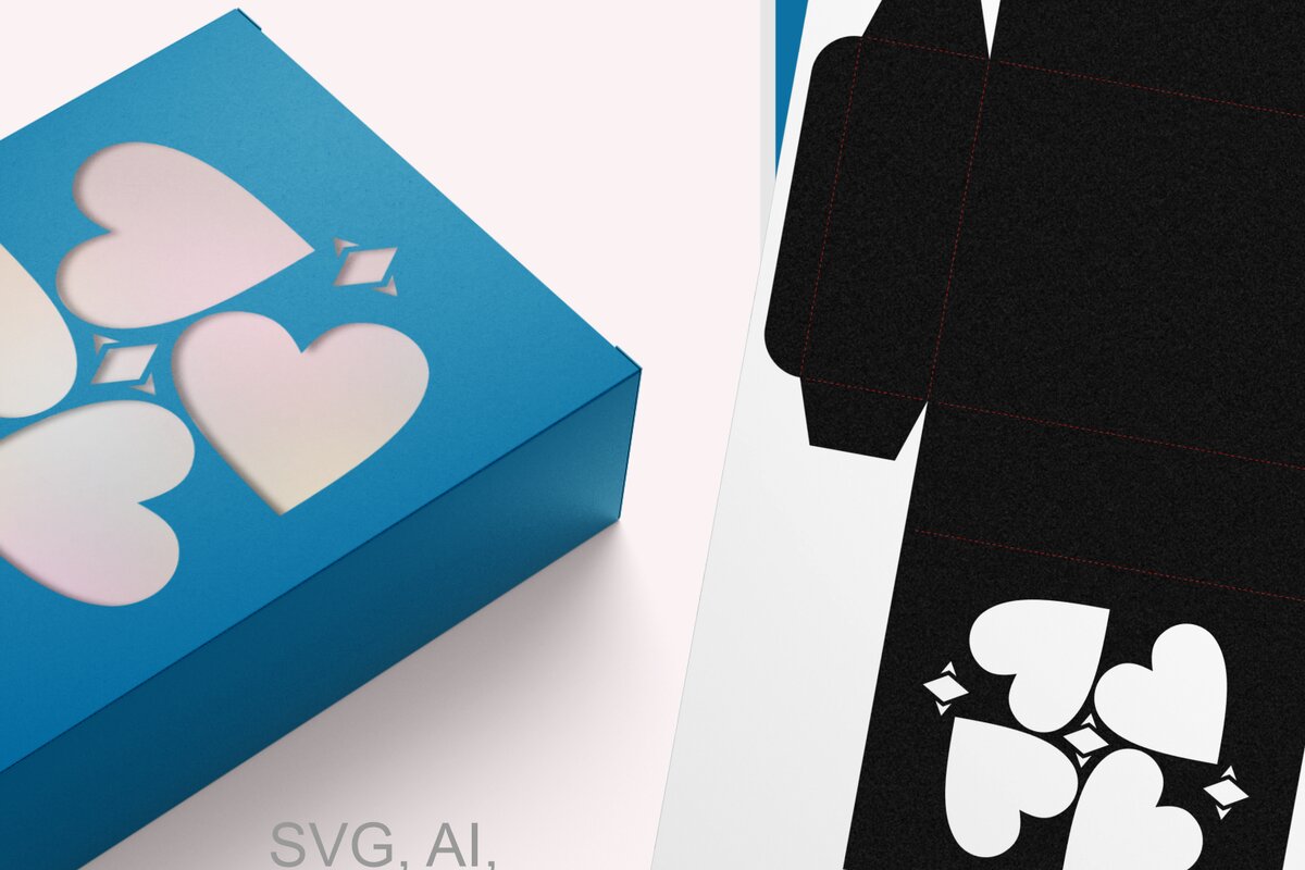 Σετ των 2 Intra απο ξύλο plywood 3mm-4mm πάχος – Πρότυπο ορθογώνιου κιβωτίου λαμπερών καρδιών Δίασταση  20x20 cm INTRAFABR-56458873