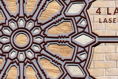 Σετ των 2 Intra απο ξύλο plywood 3mm-4mm πάχος – Τροχός πλοίου Ναυτική 3D Δίασταση  20x20 cm INTRAFABR-34875034