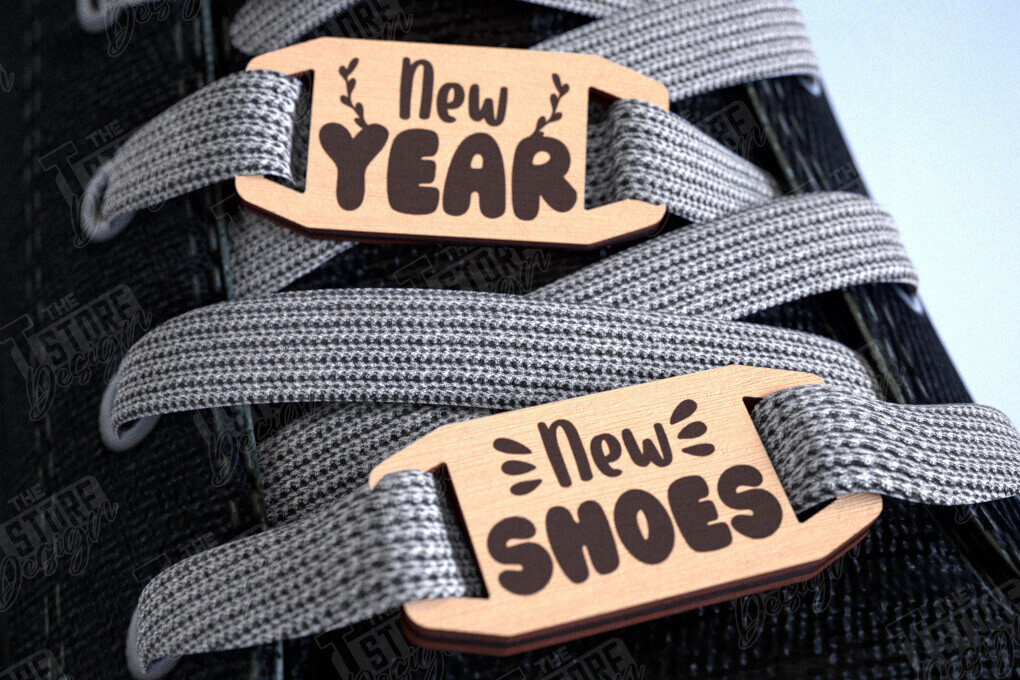 Σετ των 2 Intra απο ξύλο plywood 3mm-4mm πάχος – Γούρια με δαντέλα παπουτσιών | Αξεσουάρ παπουτσιών |CNC Δίασταση  20x20 cm INTRAFABR-113986089