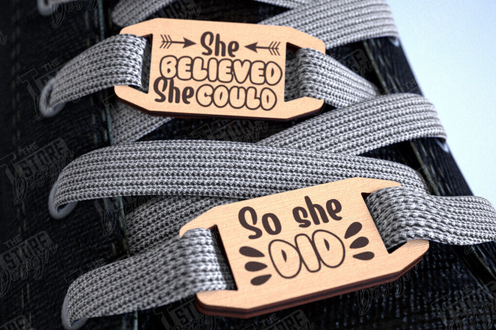 Σετ των 2 Intra απο ξύλο plywood 3mm-4mm πάχος – Γούρια με δαντέλα παπουτσιών | Αξεσουάρ παπουτσιών |CNC Δίασταση  20x20 cm INTRAFABR-113985949