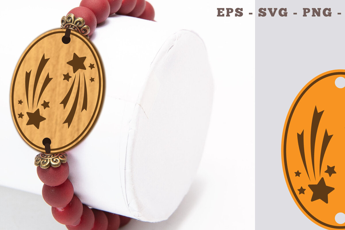 Σετ των 3 Intra απο ξύλο plywood 3mm-4mm πάχος – Βραχιόλι Shooting Star 1 Δίασταση  20x20 cm INTRAFABR-104775412