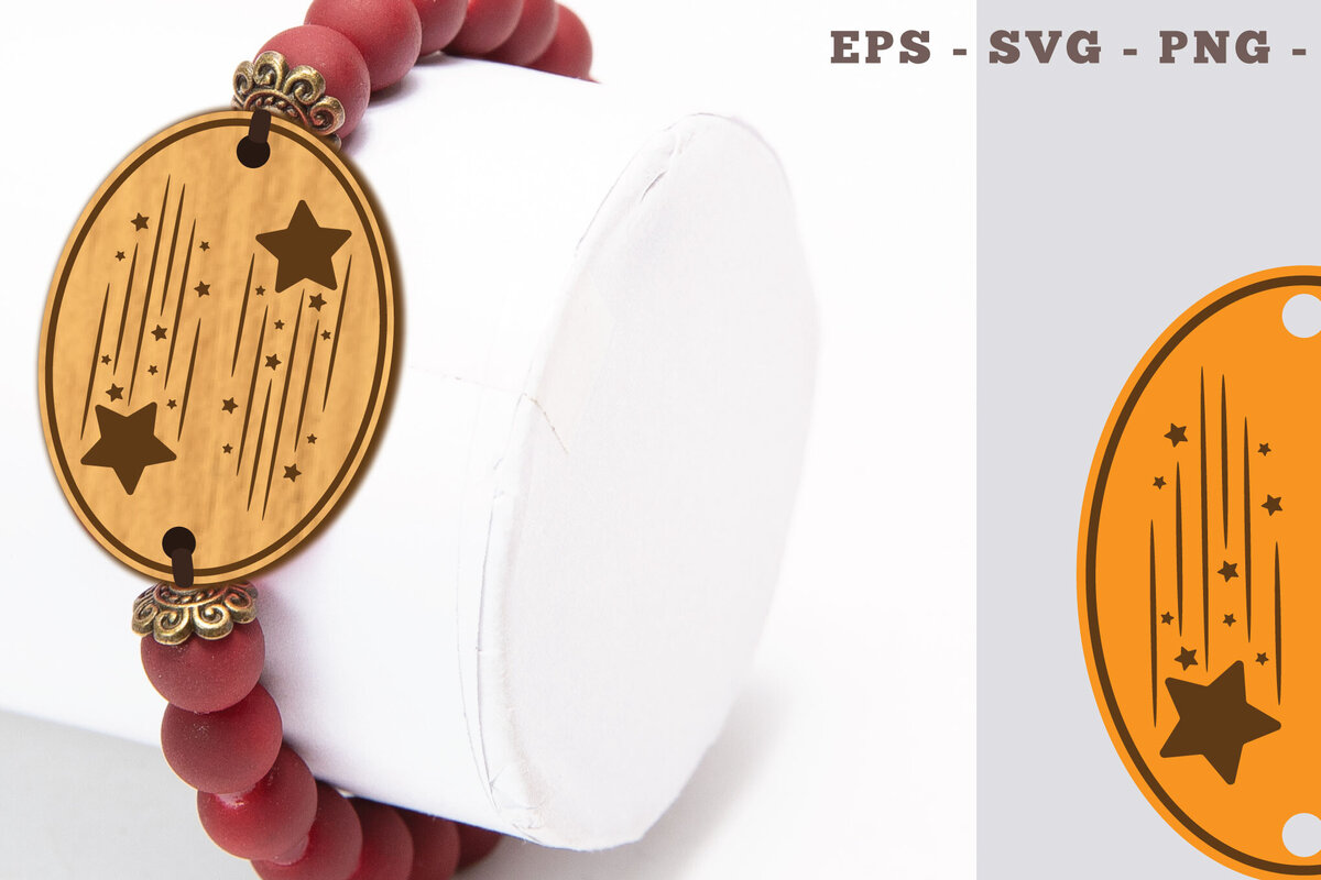 Σετ των 3 Intra απο ξύλο plywood 3mm-4mm πάχος – Βραχιόλι Shooting Star 3 Δίασταση  20x20 cm INTRAFABR-104775486