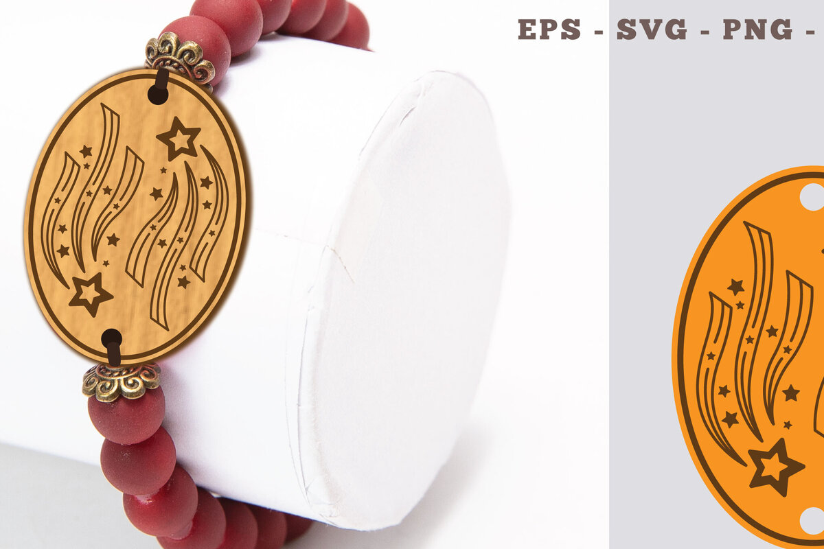 Σετ των 3 Intra απο ξύλο plywood 3mm-4mm πάχος – Βραχιόλι Shooting Star 4 Δίασταση  20x20 cm INTRAFABR-104775527