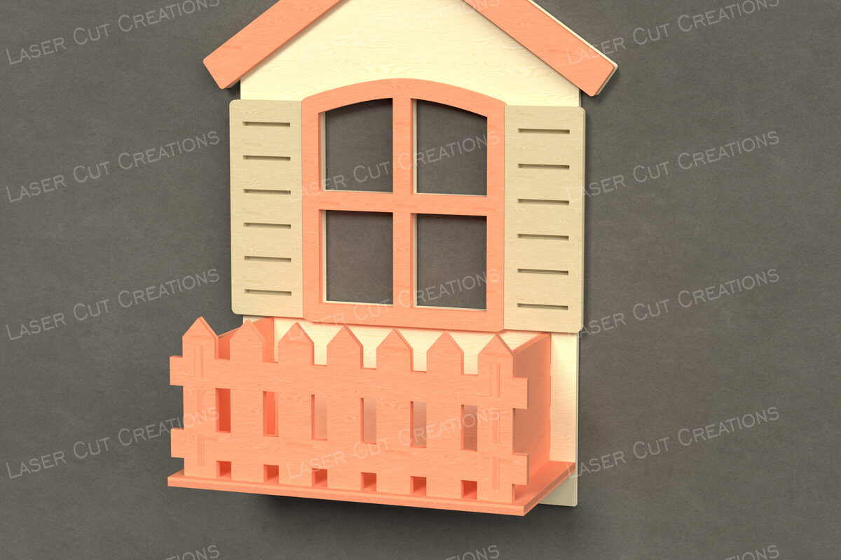 Σετ των 2 Intra απο ξύλο plywood 3mm-4mm πάχος – Κουτί περίφραξης παραθύρου κλείστρου Δίασταση  20x20 cm INTRAFABR-123612940