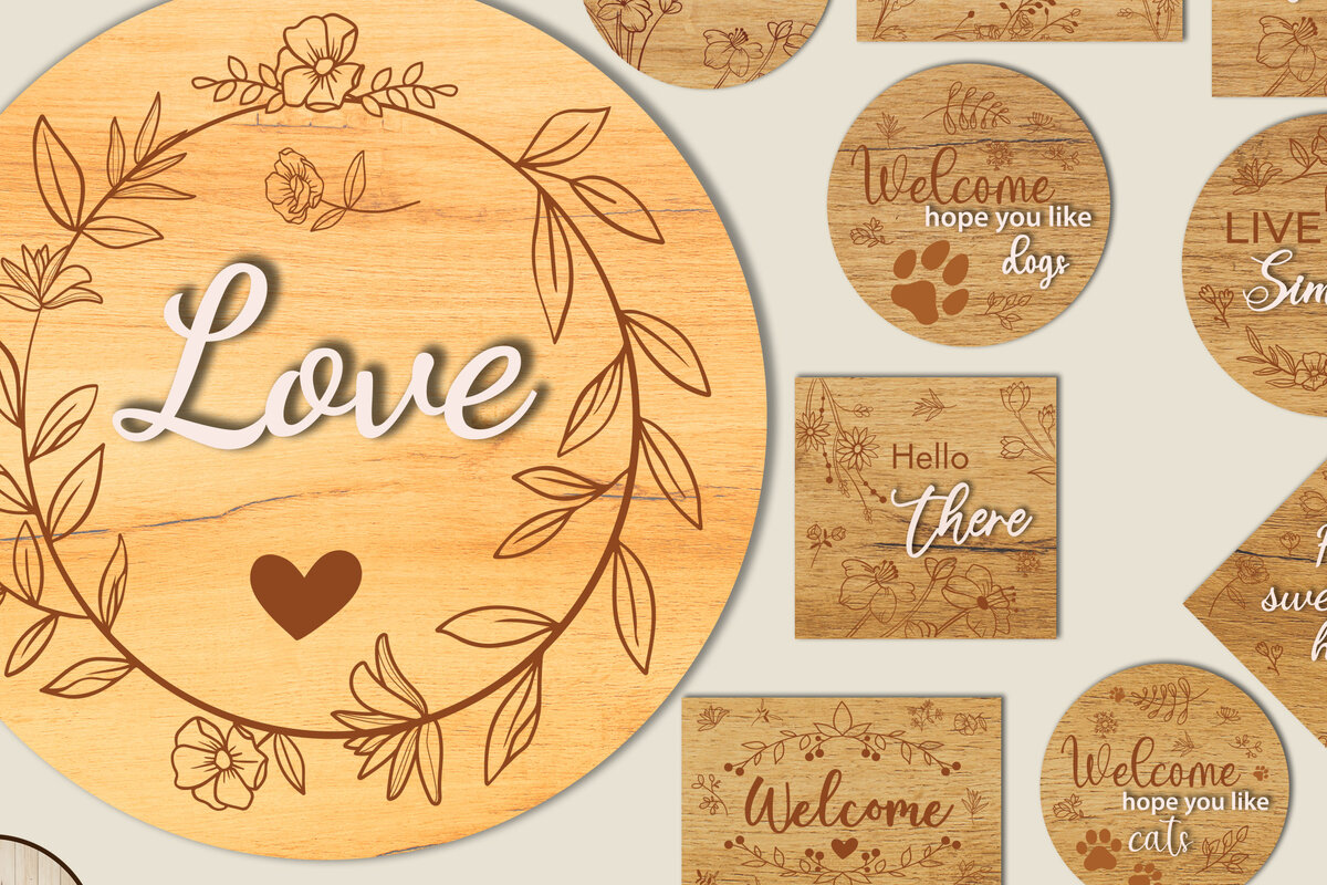 Σετ των 2 Intra απο ξύλο plywood 3mm-4mm πάχος – Υπογραφή Bundle Δίασταση  20x20 cm INTRAFABR-13745987