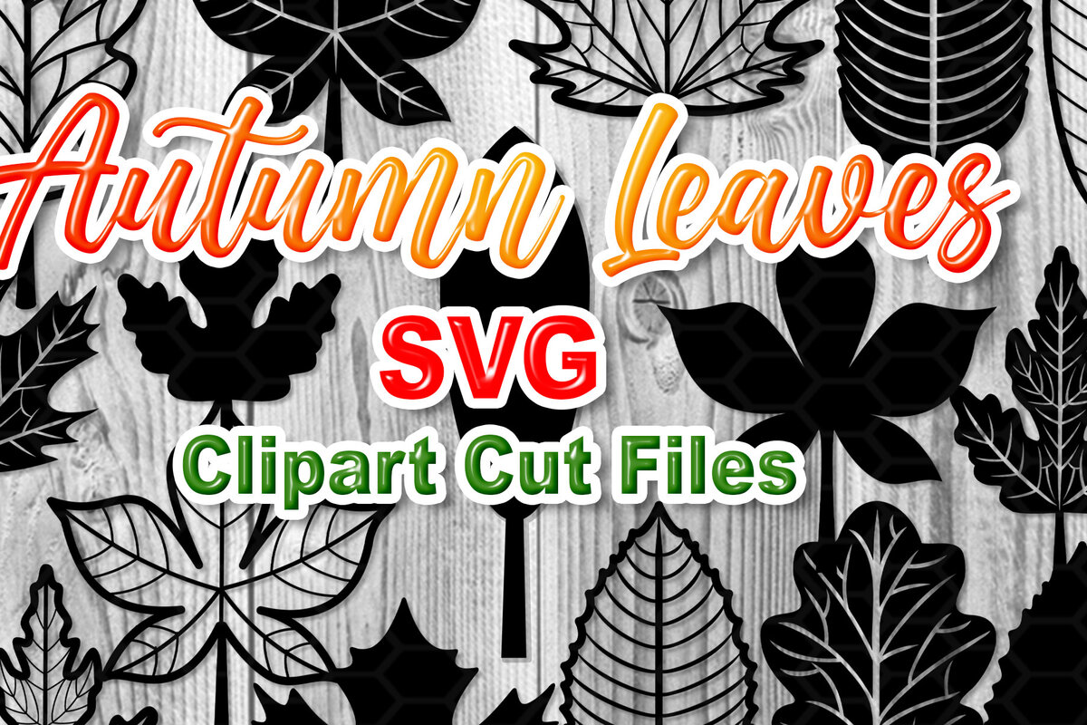 Σετ των 2 Intra απο ξύλο plywood 3mm-4mm πάχος – Σετ Clipart Silhoette Autumn Leaves Δίασταση  20x20 cm INTRAFABR-18260782