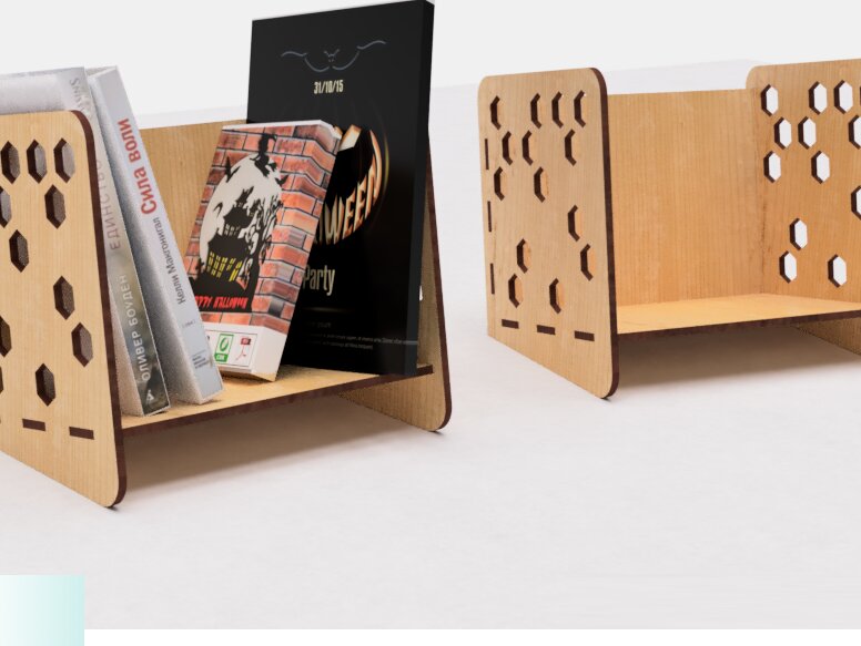 Σετ των 2 Intra απο ξύλο plywood 3mm-4mm πάχος – Απλό αρχείο κοπής με λέιζερ σε επιτραπέζια βιβλιοθήκη Δίασταση  20x20 cm INTRAFABR-118216025