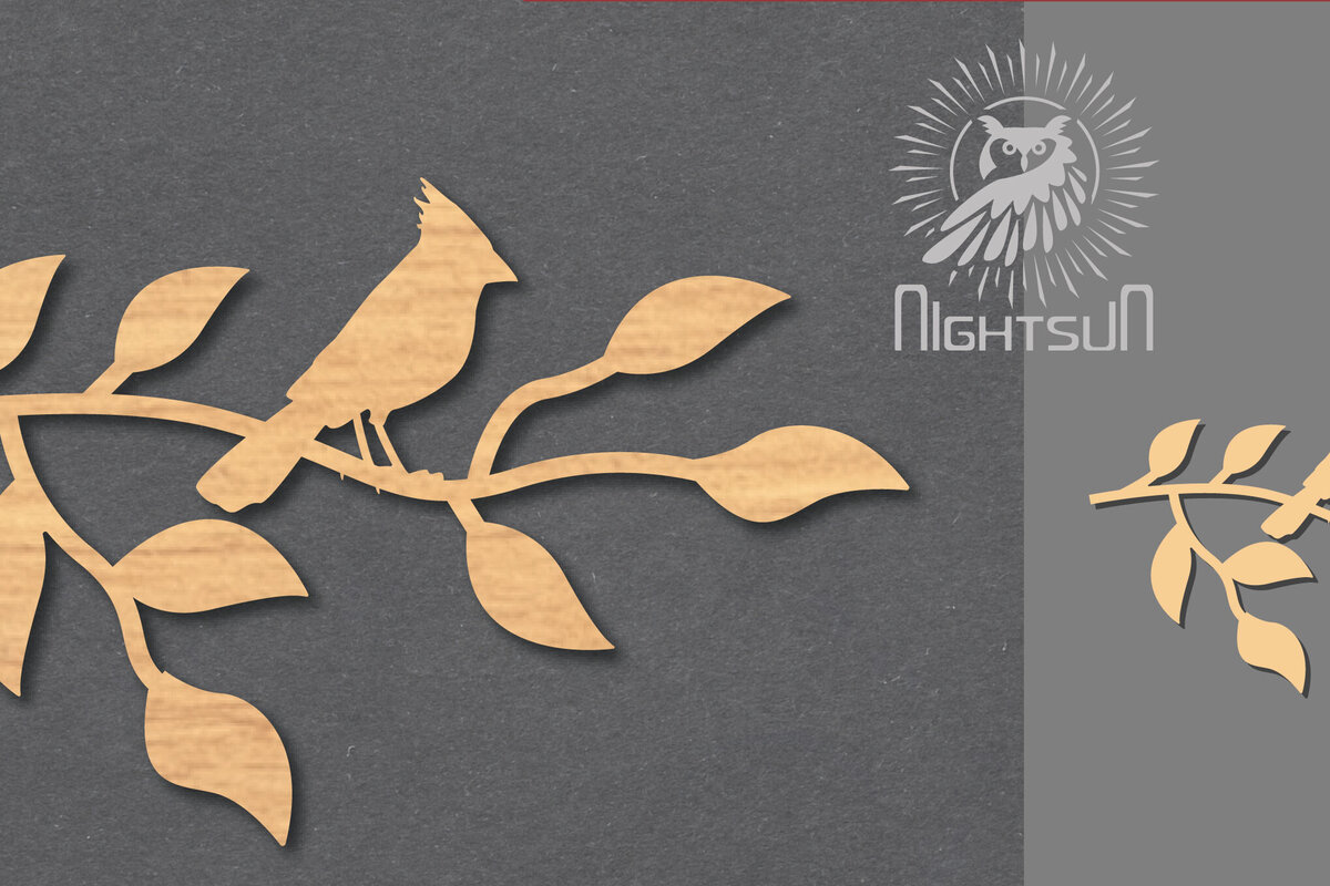 Σετ των 2 Intra απο ξύλο plywood 3mm-4mm πάχος – Διακόσμηση Single Bird1 Δίασταση  20x20 cm INTRAFABR-116549645