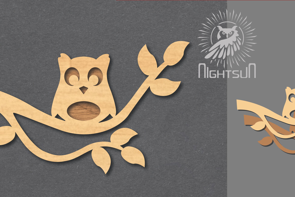 Σετ των 2 Intra απο ξύλο plywood 3mm-4mm πάχος – Διακόσμηση Single Owl Cut Laser Δίασταση  20x20 cm INTRAFABR-117327612