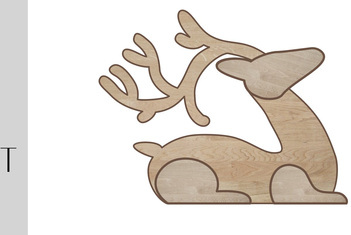 Σετ των 2 Intra απο ξύλο plywood 3mm-4mm πάχος – Sitting Deer Shelf Sitter Δίασταση  20x20 cm INTRAFABR-49940345