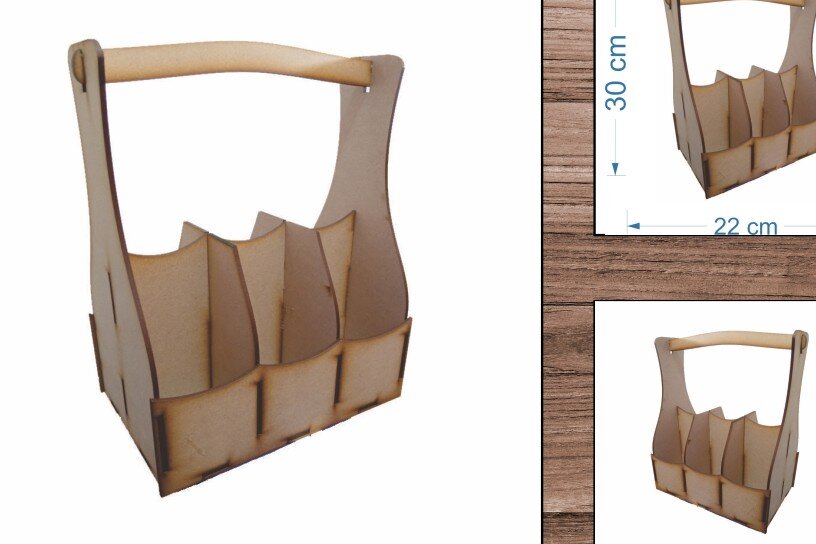 Σετ των 2 Intra απο ξύλο plywood 3mm-4mm πάχος – Six Pack Beer - Δίασταση  20x20 cm INTRAFABR-24053702