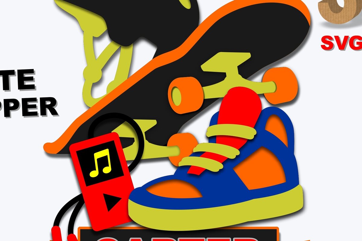 Σετ των 2 Intra απο ξύλο plywood 3mm-4mm πάχος – Skater Topper 3d Δίασταση  20x20 cm INTRAFABR-100013177