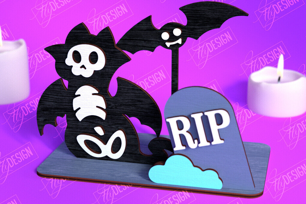 Σετ των 2 Intra απο ξύλο plywood 3mm-4mm πάχος – Skeleton Animals Shelf Sitter | Αρχείο CNC Δίασταση  20x20 cm INTRAFABR-102240058