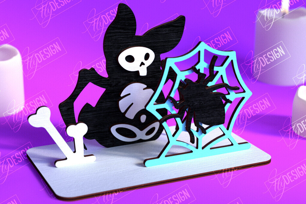 Σετ των 2 Intra απο ξύλο plywood 3mm-4mm πάχος – Skeleton Animals Shelf Sitter | Αρχείο CNC Δίασταση  20x20 cm INTRAFABR-102240060