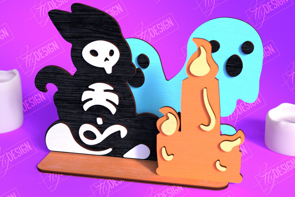 Σετ των 2 Intra απο ξύλο plywood 3mm-4mm πάχος – Skeleton Animals Shelf Sitter | Αρχείο CNC Δίασταση  20x20 cm INTRAFABR-102240063