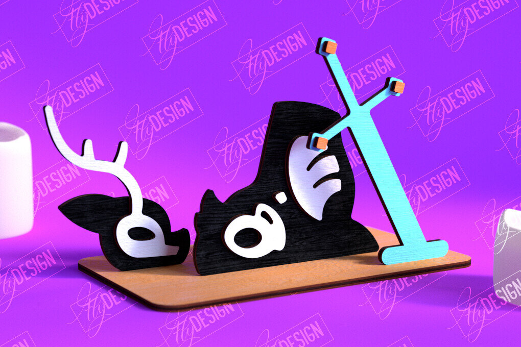 Σετ των 2 Intra απο ξύλο plywood 3mm-4mm πάχος – Skeleton Animals Shelf Sitter | Αρχείο CNC Δίασταση  20x20 cm INTRAFABR-102240067