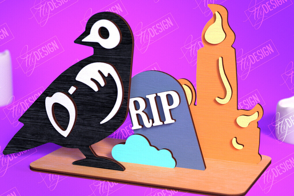 Σετ των 2 Intra απο ξύλο plywood 3mm-4mm πάχος – Skeleton Animals Shelf Sitter | Αρχείο CNC Δίασταση  20x20 cm INTRAFABR-102240074