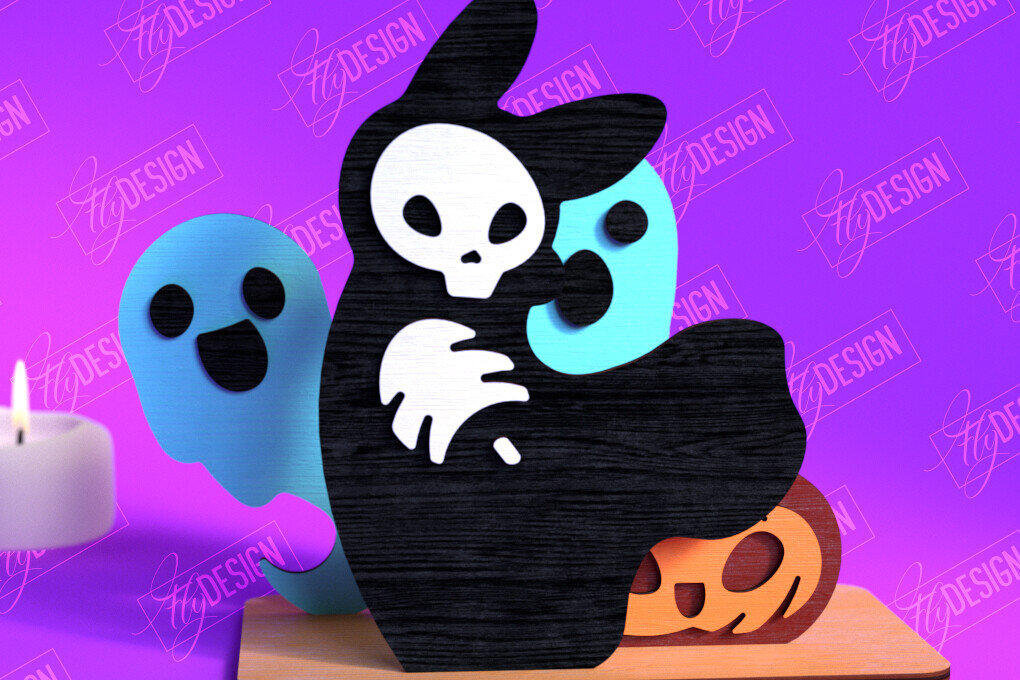 Σετ των 2 Intra απο ξύλο plywood 3mm-4mm πάχος – Skeleton Animals Shelf Sitter | Αρχείο CNC Δίασταση  20x20 cm INTRAFABR-102240082