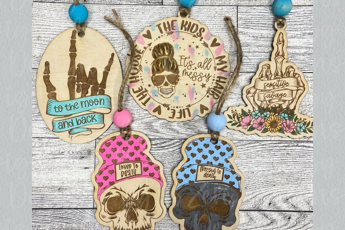 Σετ των 2 Intra απο ξύλο plywood 3mm-4mm πάχος – Πακέτο Skeleton Car Charm Laser Δίασταση  20x20 cm INTRAFABR-59793204