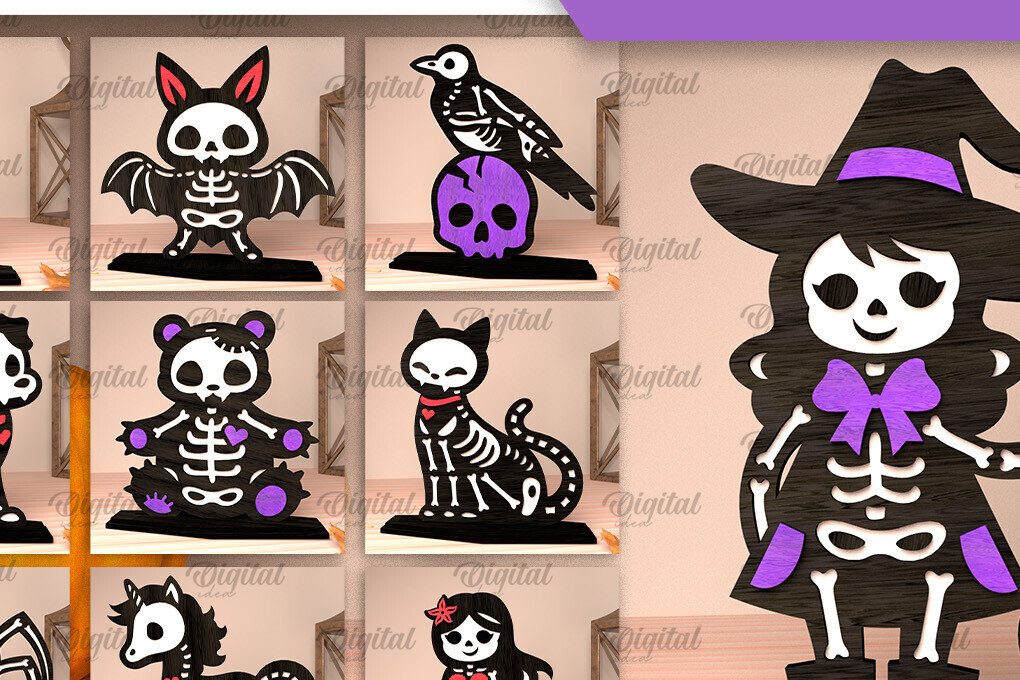 Σετ των 2 Intra απο ξύλο plywood 3mm-4mm πάχος – Skeleton Shelf Sitters LaserCut Bundle Δίασταση  20x20 cm INTRAFABR-105223811