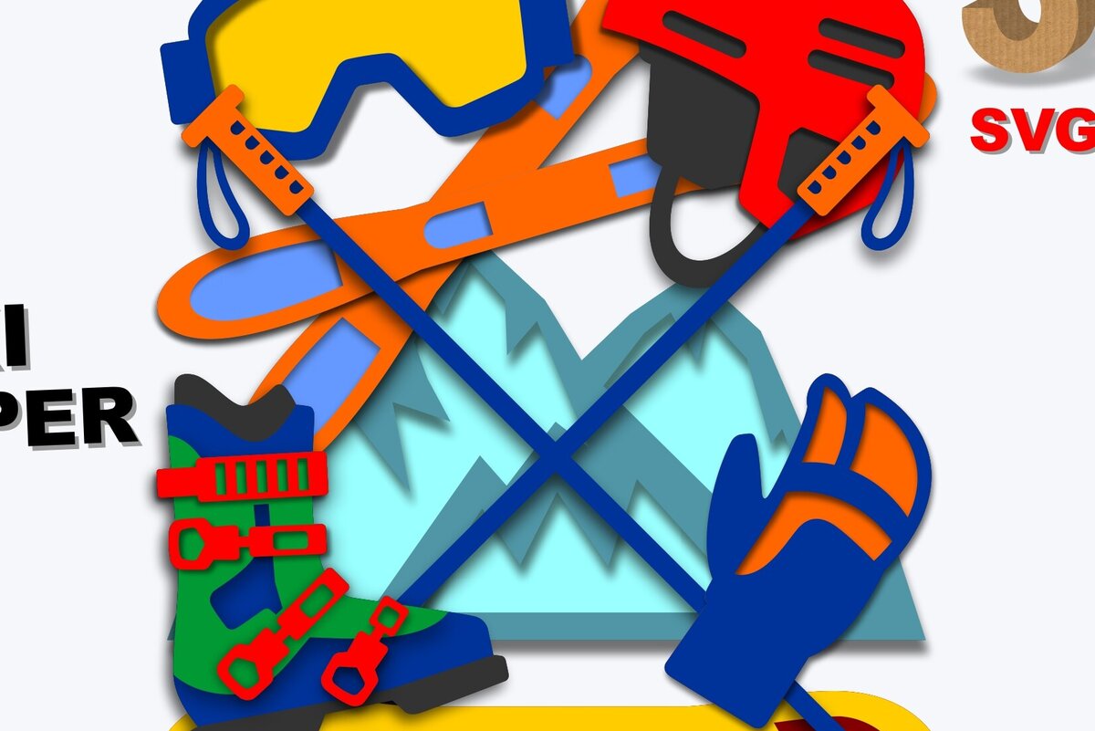 Σετ των 2 Intra απο ξύλο plywood 3mm-4mm πάχος – Ski Topper 3D Δίασταση  20x20 cm INTRAFABR-101640780