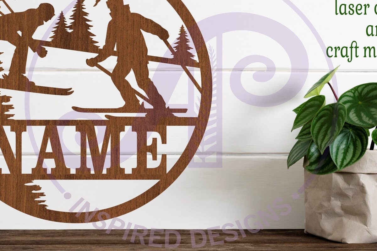 Σετ των 2 Intra απο ξύλο plywood 3mm-4mm πάχος – Πρότυπο κοπής με λέιζερ για το όνομα του σκι Δίασταση  20x20 cm INTRAFABR-90459363