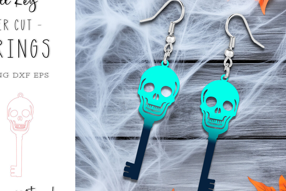 Σετ των 3 Intra απο ξύλο plywood 3mm-4mm πάχος – Κλειδί κρανίου αποκριάτικα σκουλαρίκια με λέιζερ Δίασταση  5x5 cm INTRAFABR-120902532