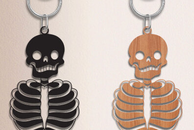 Σετ των 3 Intra απο ξύλο plywood 3mm-4mm πάχος – Μπρελόκ κρανίου με Δίασταση  5x5 cm INTRAFABR-70367212