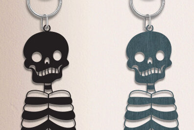 Σετ των 3 Intra απο ξύλο plywood 3mm-4mm πάχος – Μπρελόκ κρανίου με Δίασταση  5x5 cm INTRAFABR-70367182