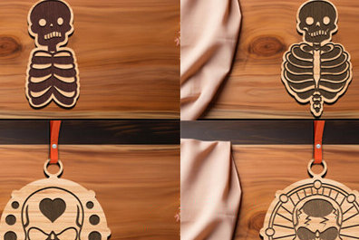 Σετ των 3 Intra απο ξύλο plywood 3mm-4mm πάχος – Ξύλινα μπρελόκ κρανίου Δέσμη κοπής με λέιζερ Δίασταση  5x5 cm INTRAFABR-98651927