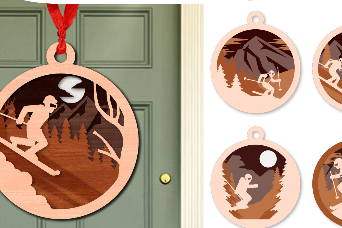 Σετ των 2 Intra απο ξύλο plywood 3mm-4mm πάχος – Δέσμη κοπής λέιζερ με στρώσεις Sky Δίασταση  20x20 cm INTRAFABR-111844032